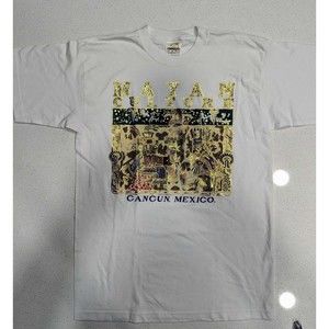 Cancun Mexico Mayan Culture T-Shirt Gold Accents